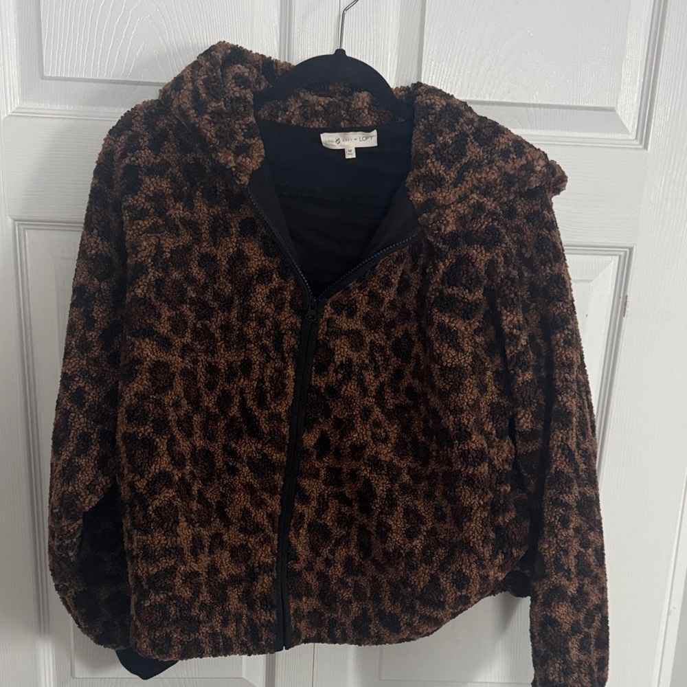Leopard Print Fuzzy Jacket